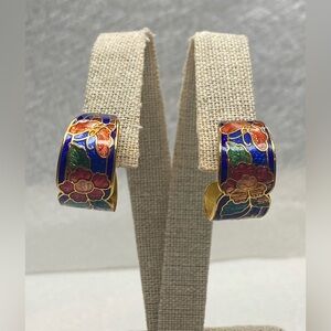🔥Vintage Artisan Cloisonné Enamel Hoop Earrings